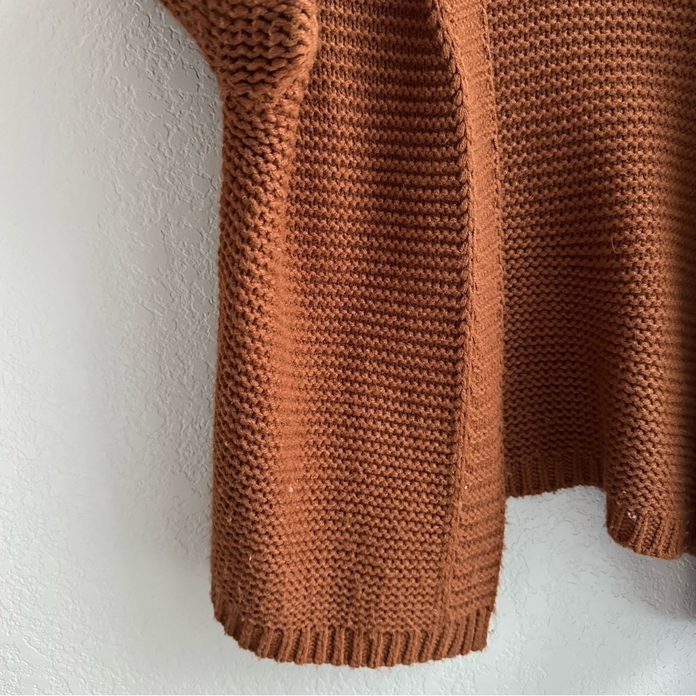 Alya Rust Orange Chunky Knit Open Cardigan - Picture 9 of 10